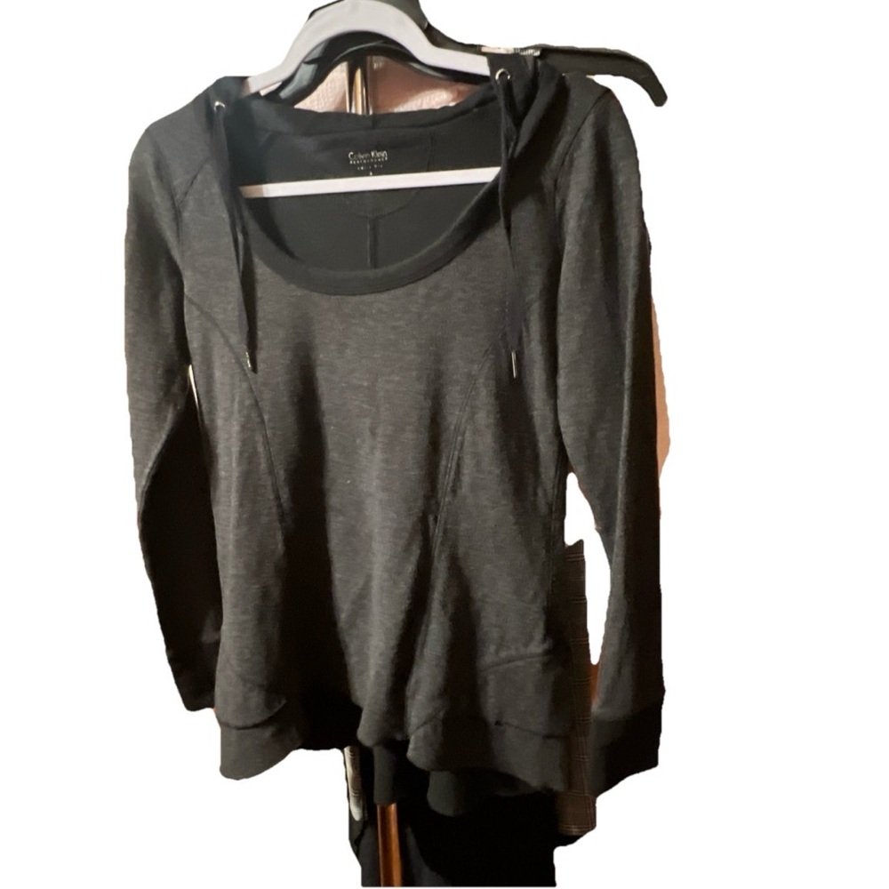 Calvin Klein Women's Grey Long Sleeve Hoodie Sweatshirt Size X-Small